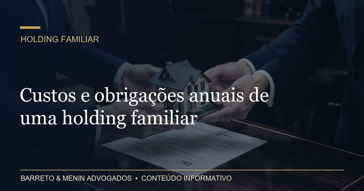 Custos e obrigações anuais de uma holding familiar